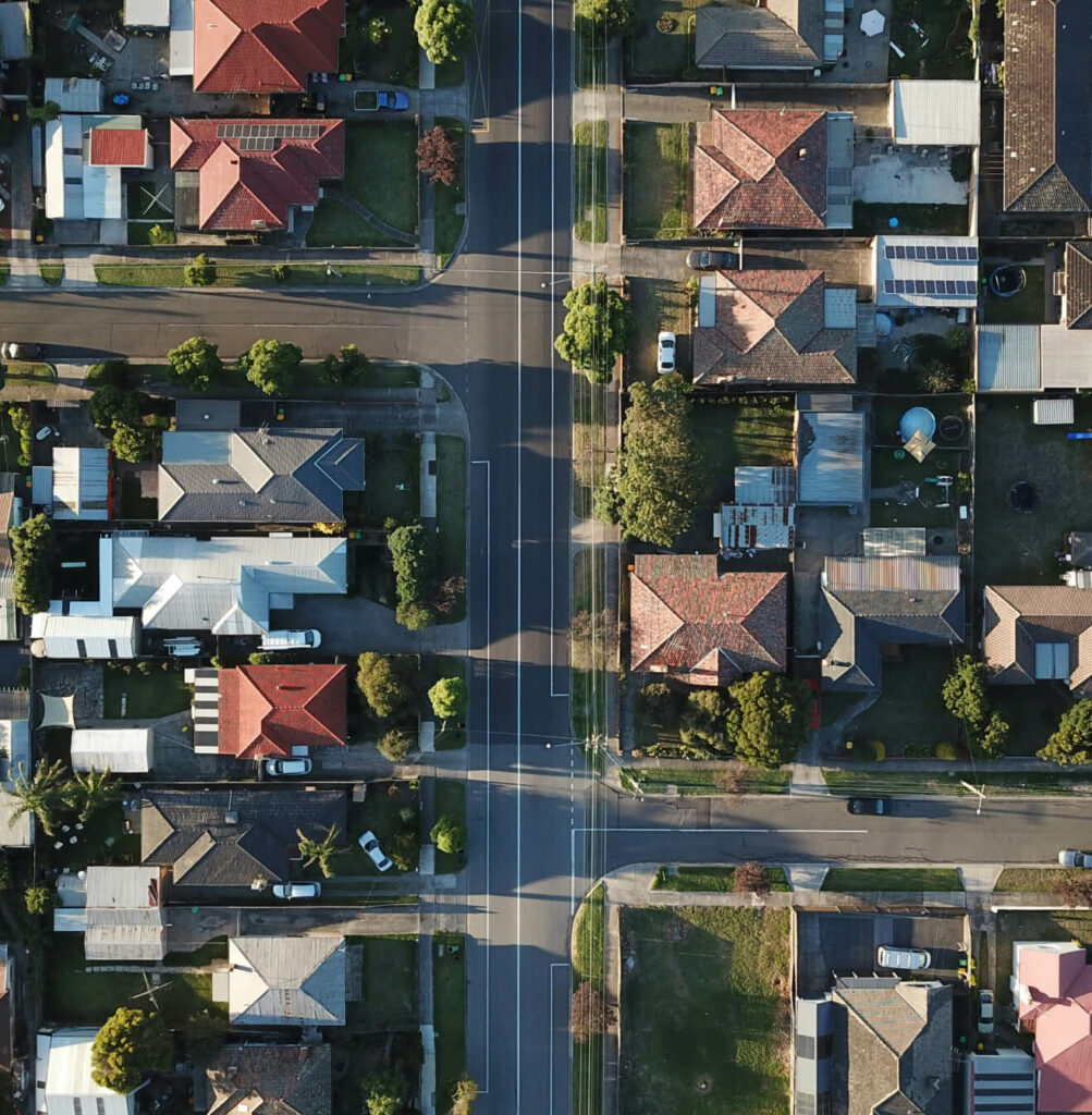 overhead shot of a neighborhood