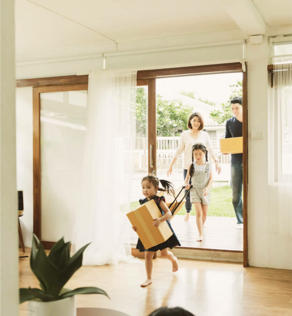 a family moving into a new house